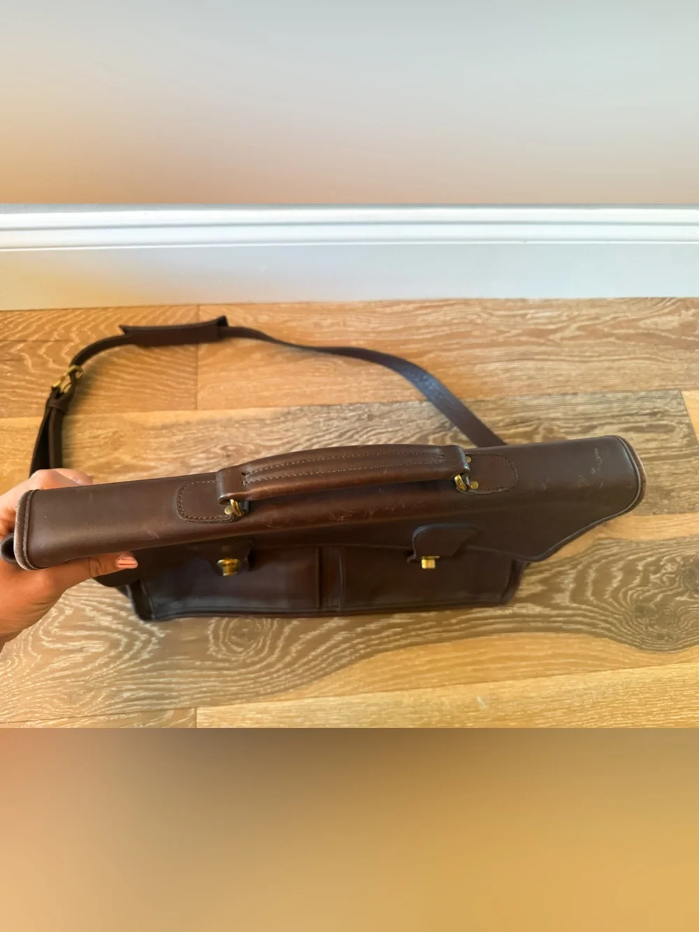 Vintage 90s Coach Prescott brown Leather Messenger Briefcase Laptop Bag
